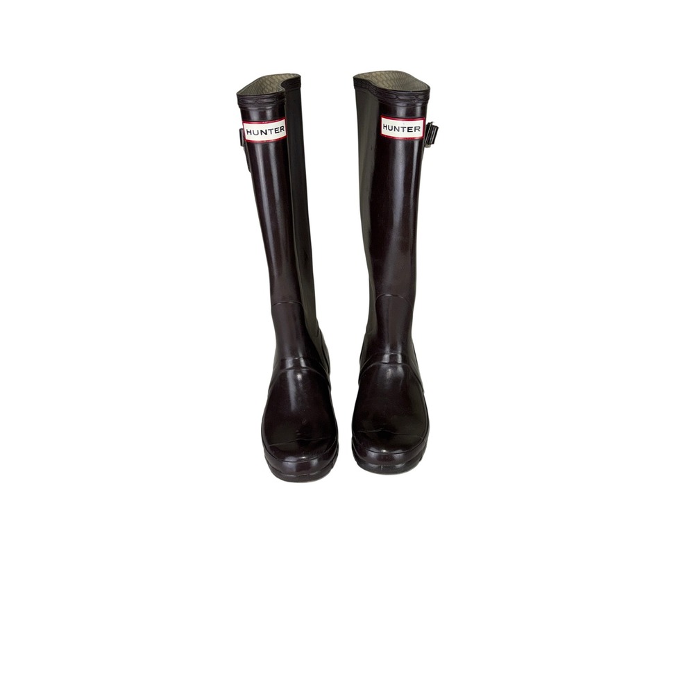 Hunter Original Gloss Tall Rain Boots Brown Womens Size 7 US 5 UK 38 EU